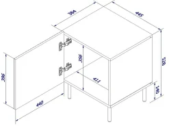 Set di 2 comodini Livraga, 45x40 h51 cm, Nero