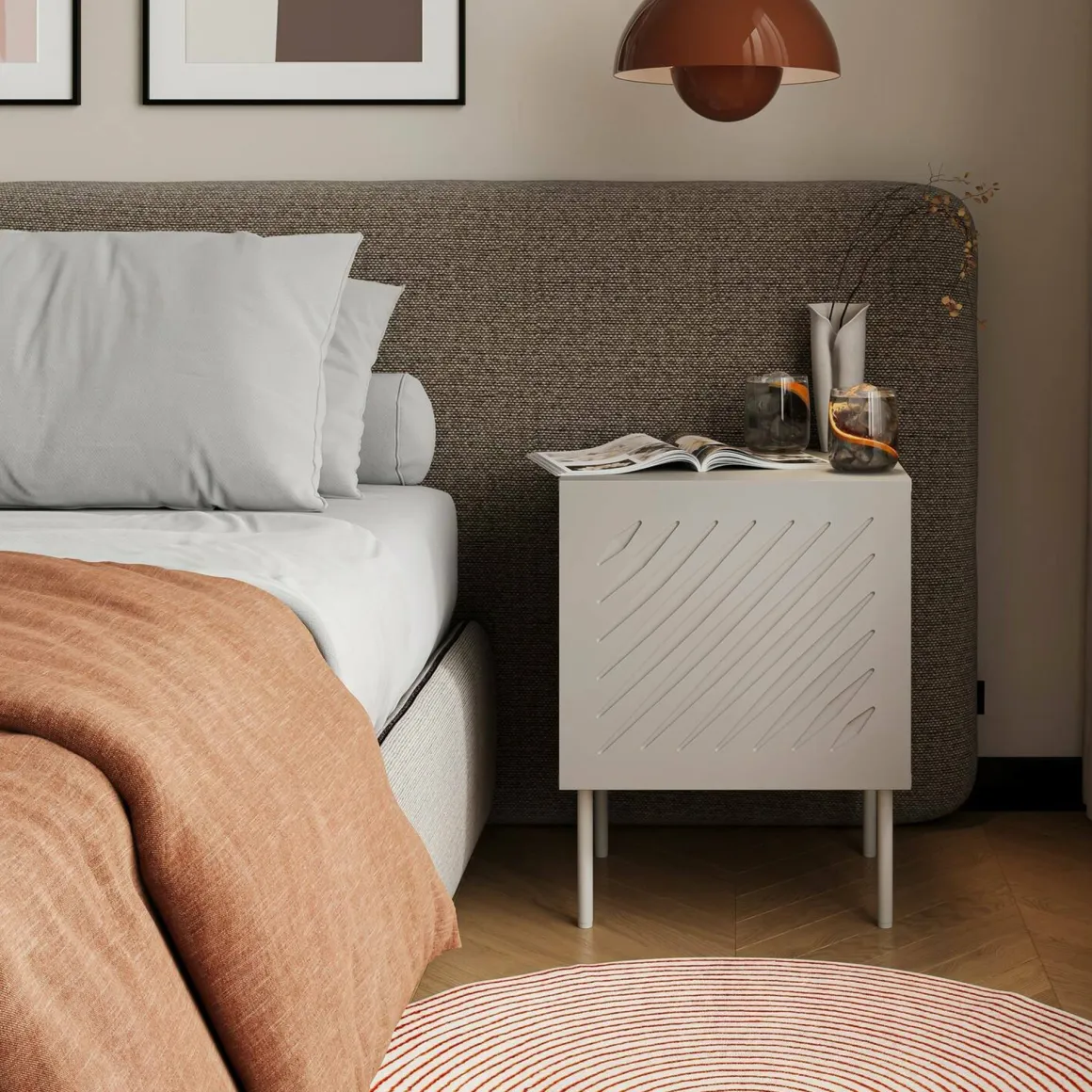Set di 2 comodini Viano, 45x42 h59 cm, Beige