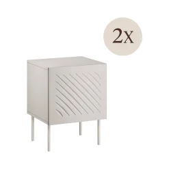 Set di 2 comodini Viano, 45x42 h59 cm, Beige