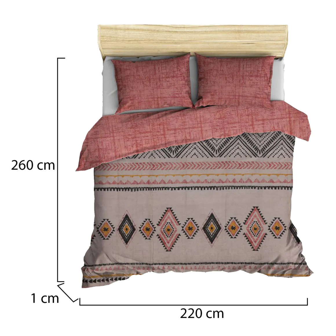 Set di copripiumino matrimoniale e 2 federe Grand River, Multicolore, 260x220 cm