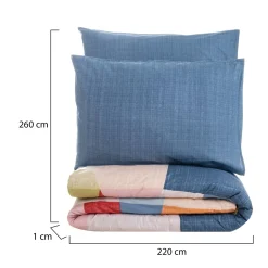 Copripiumino Matrimoniale > Dmora Set di copripiumino matrimoniale e 2 federe Wickliffe, 240x220 cm, petrolio Verde