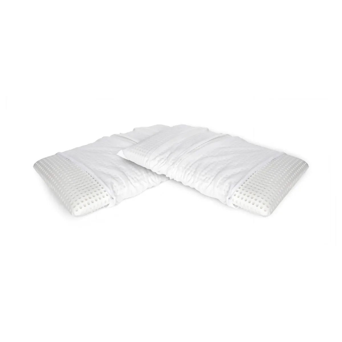 Guanciali > Dmora Set di 2 guanciali Alloro, Made in Italy, 70x39 h10 cm, Bianco Bianco, Bianco