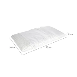 Guanciali > Dmora Set di 2 guanciali Alloro, Made in Italy, 70x39 h10 cm, Bianco Bianco, Bianco