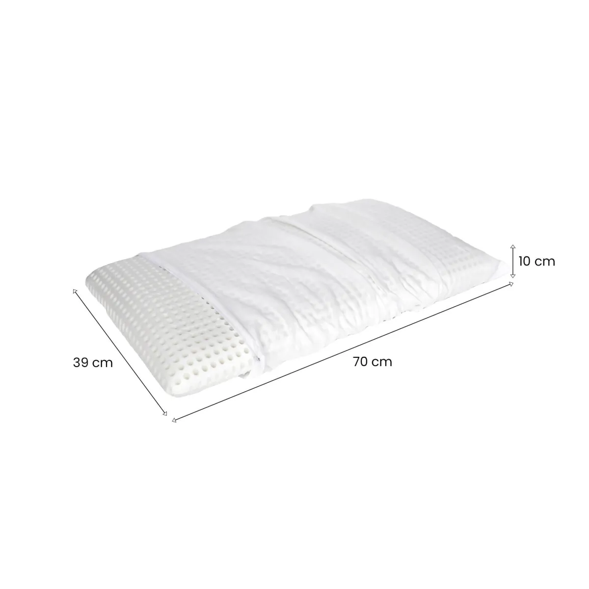 Guanciali > Dmora Set di 2 guanciali Alloro, Made in Italy, 70x39 h10 cm, Bianco Bianco, Bianco