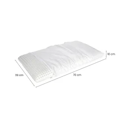 Guanciali > Dmora Set di 4 guanciali Alloro, Made in Italy, 70x39 h10 cm, Bianco Bianco, Bianco