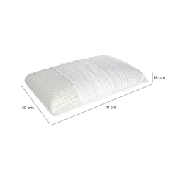 Set di 2 guanciali Basilico, Made in Italy, 70x40 h16 cm, Bianco