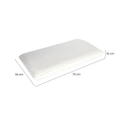 Set di 2 guanciali Menta, Made in Italy, 70x39 h10 cm, Bianco