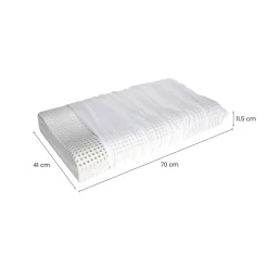 Guanciali > Dmora Set di 2 guanciali Origano, Made in Italy, 70x41 h12 cm, Bianco Bianco, Bianco
