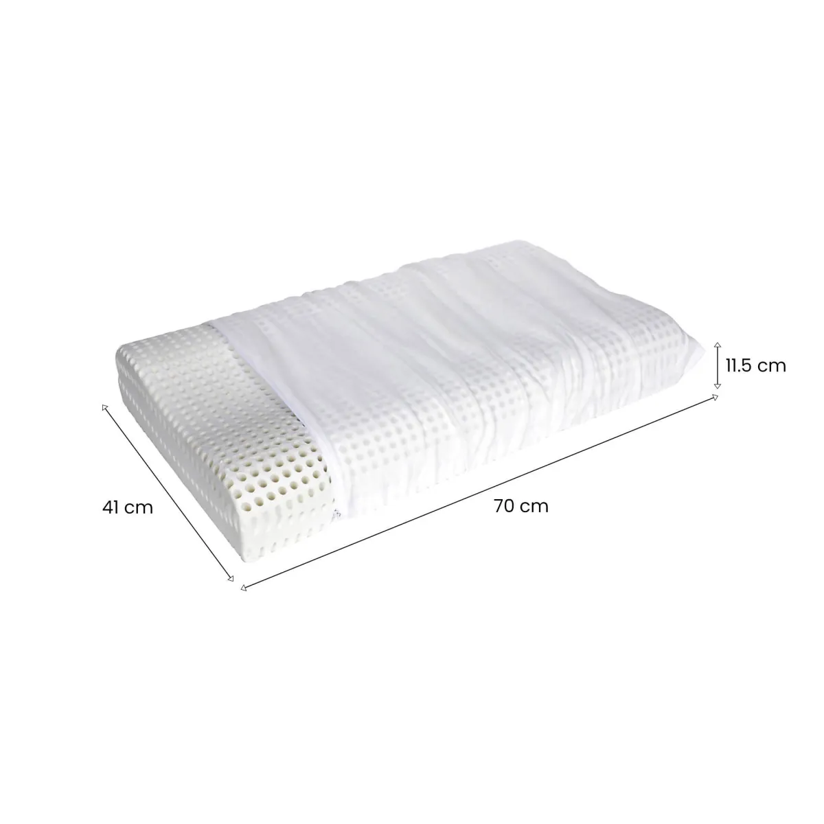 Guanciali > Dmora Set di 2 guanciali Origano, Made in Italy, 70x41 h12 cm, Bianco Bianco, Bianco