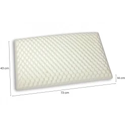 Set di 2 guanciali Ruta, Made in Italy, 73x43 h14 cm, Bianco
