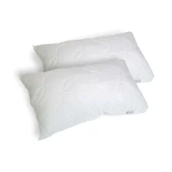 Guanciali > Dmora Set di 2 guanciali Salvia, Made in Italy, 73x44 h14 cm, Bianco Bianco, Bianco