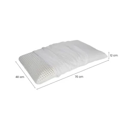 Set di 2 guanciali Timo, Made in Italy, 70x40 h12 cm, Bianco