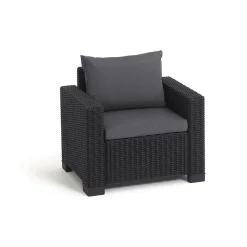 Poltrone|Poltrone Da Esterno > Dmora Set di 2 poltrone da esterno Miramichi, 83x68 h72 cm, Antracite Nero Antracite