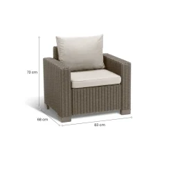Set di 2 poltrone da esterno Miramichi, 83x68 h72 cm, Tortora