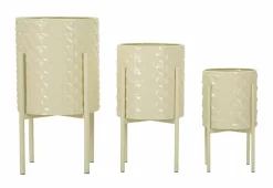 Oggettistica|Vasi > Dmora Set di 3 portavasi Cisterna, 36x36 h57 cm, Giallo
