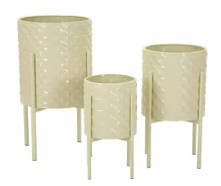 Oggettistica|Vasi > Dmora Set di 3 portavasi Cisterna, 36x36 h57 cm, Giallo