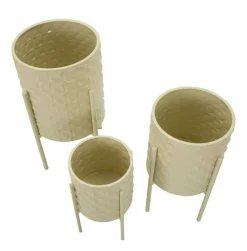 Oggettistica|Vasi > Dmora Set di 3 portavasi Cisterna, 36x36 h57 cm, Giallo