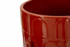 Set di 3 portavasi Cisterna, 36x36 h57 cm, Rosso