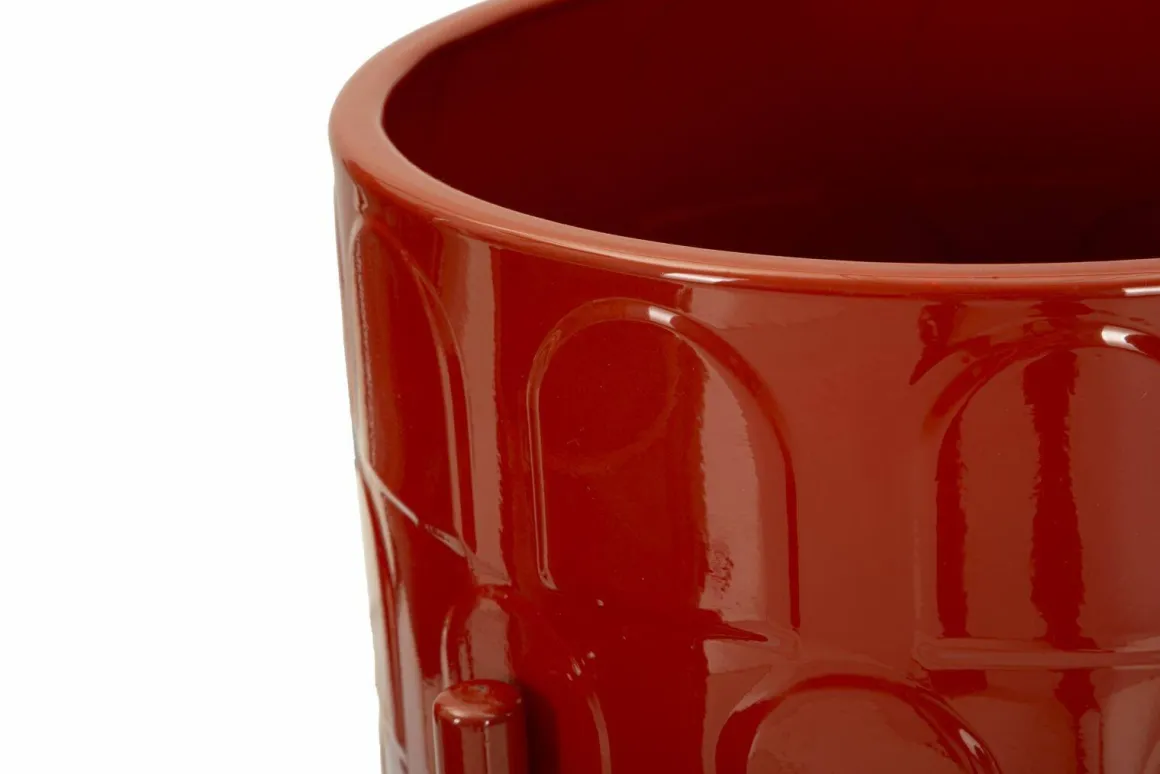 Set di 3 portavasi Cisterna, 36x36 h57 cm, Rosso