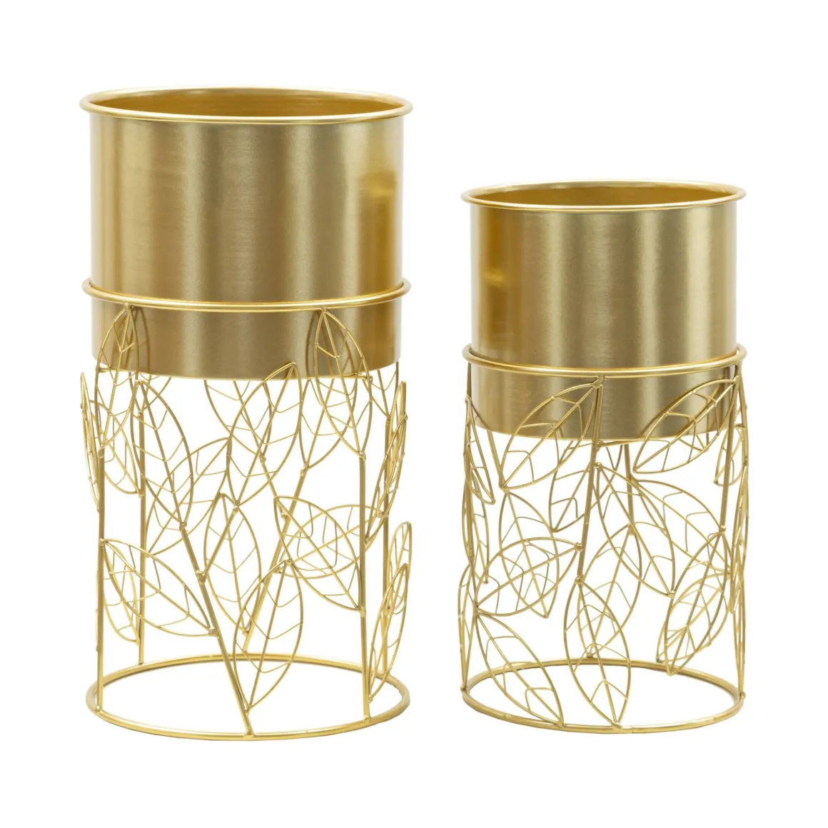 Set di 2 portavasi Godego, 23x23 h43 cm, Oro