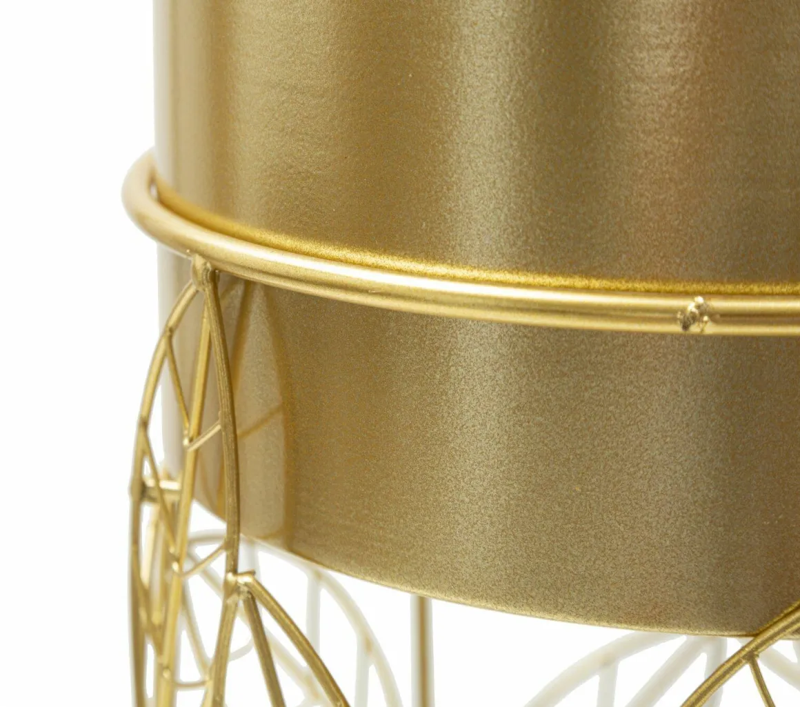 Set di 2 portavasi Godego, 23x23 h43 cm, Oro