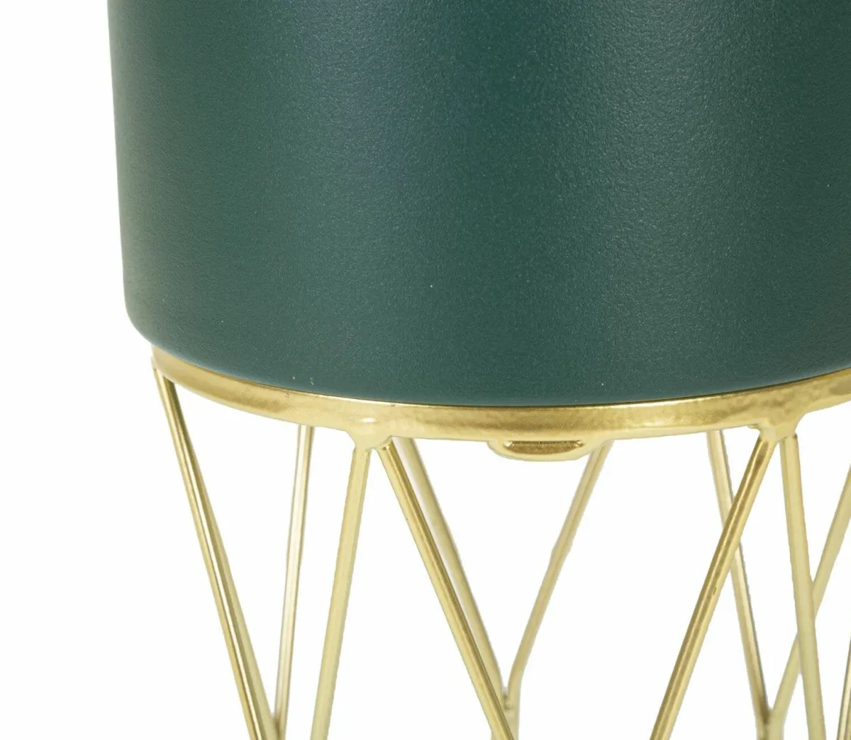 Oggettistica|Vasi > Dmora Set di 2 portavasi Parano, 23x23 h70 cm, Verde e Oro Oro, Verde
