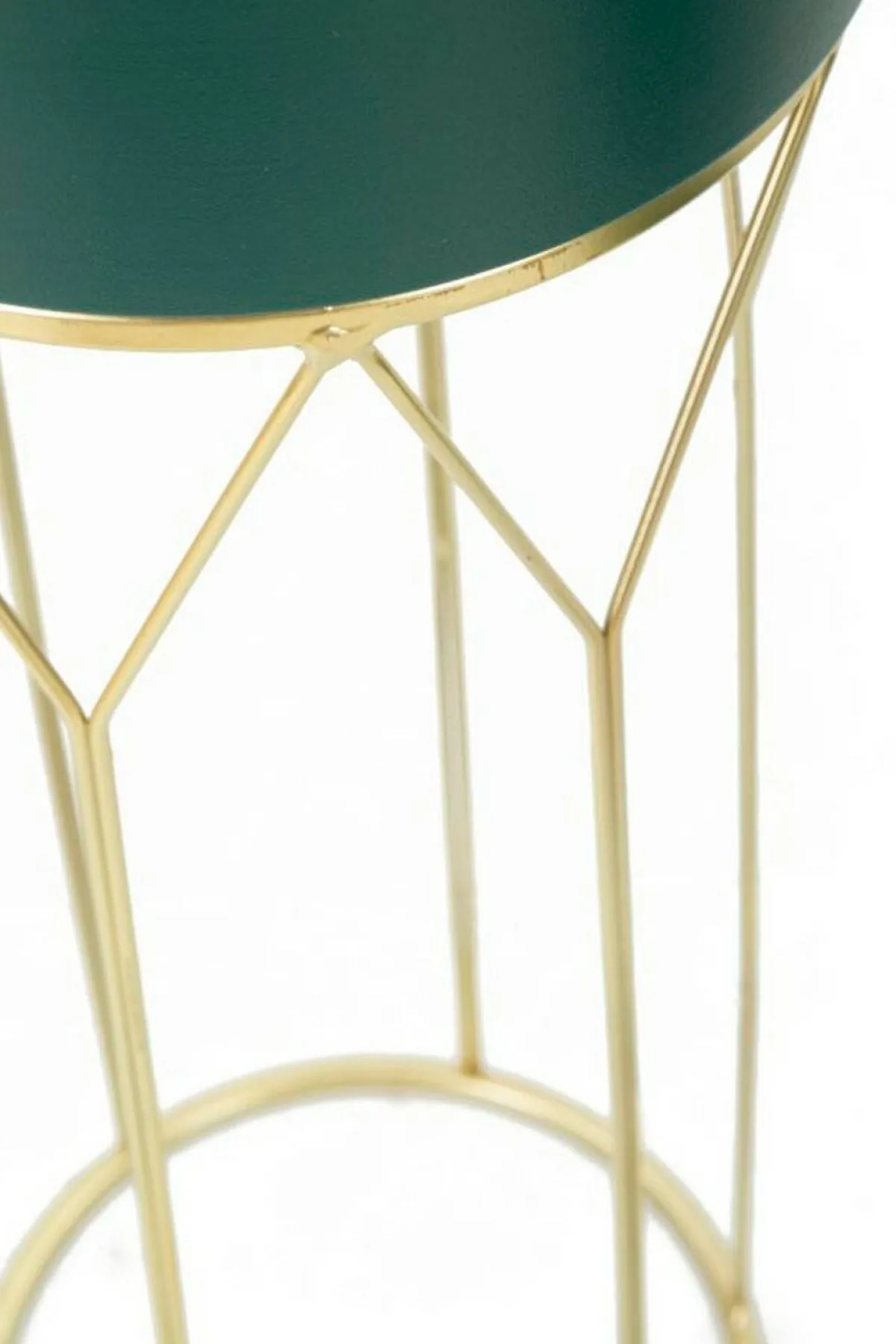 Oggettistica|Vasi > Dmora Set di 2 portavasi Parano, 23x23 h70 cm, Verde e Oro Oro, Verde