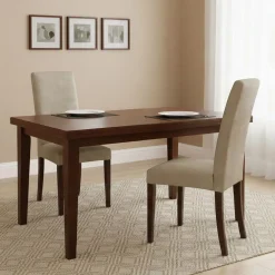 Set di Sedie Beige Marrone Noce 2 Sedie Effetto Velluto, Imbottito - Ferraris