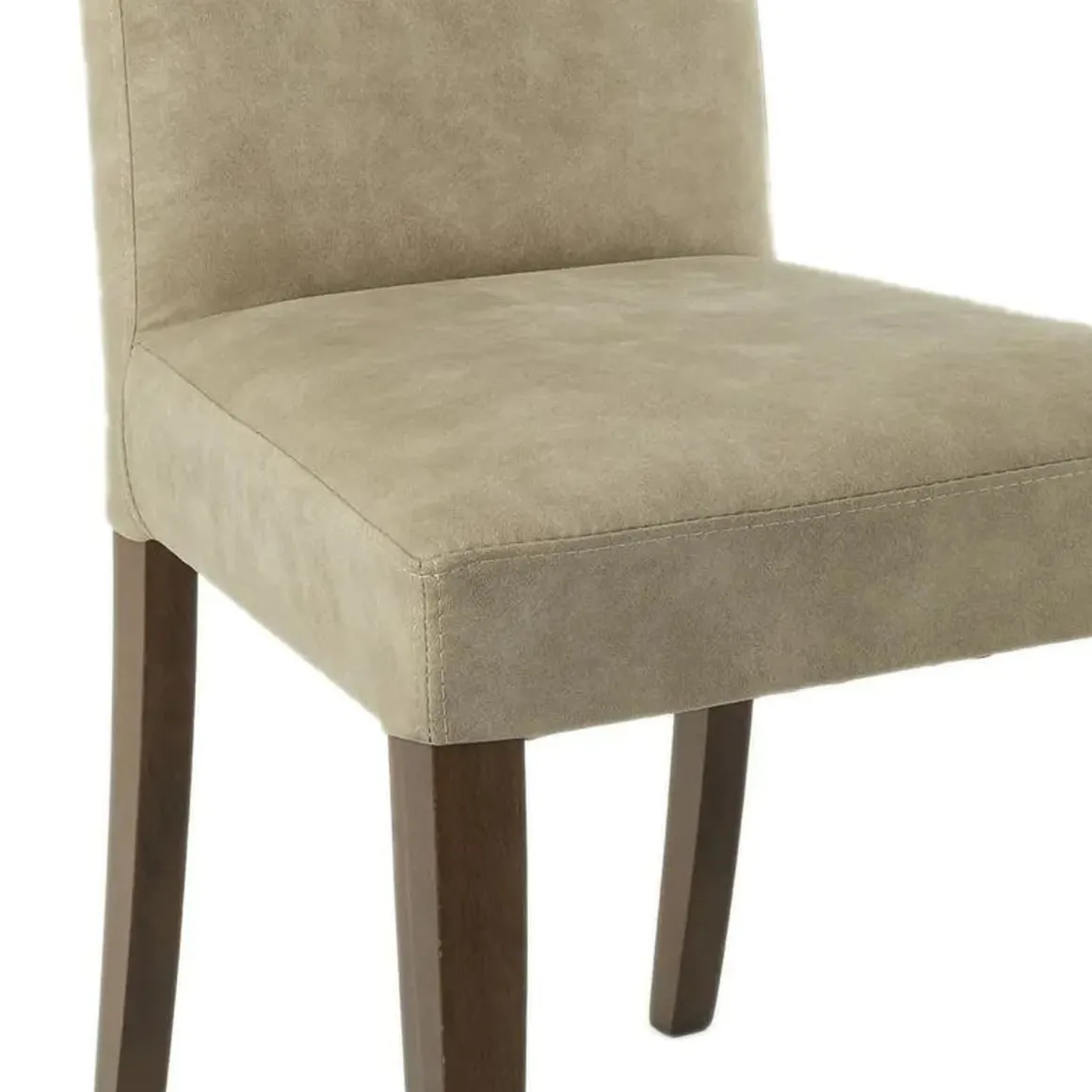 Set di Sedie Beige Marrone Noce 6 Sedie Effetto Velluto, Imbottito - Ferraris