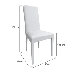 Set di Sedie Bianco 6 Sedie Imbottito, Effetto Laccato - Ferraris