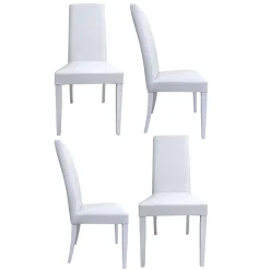 Set di Sedie Bianco 6 Sedie Imbottito, Effetto Laccato - Ferraris