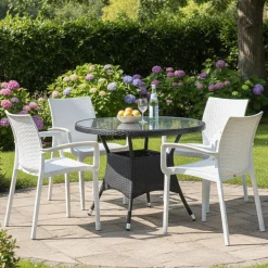 Sedie > Dmora Set di Sedie 4 Sedie Impilabile, Made in Italy - Buono Bianco