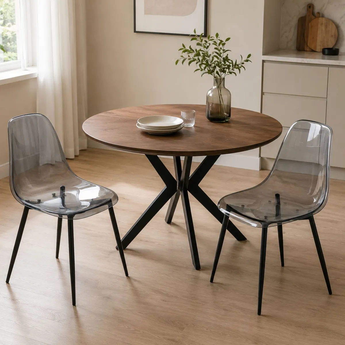 Sedie > Dmora Set di 2 sedie casual in plastica fume - Amstrong Grigio Fume