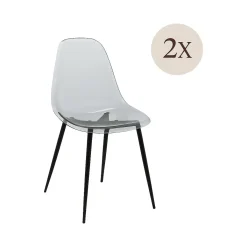 Sedie > Dmora Set di 2 sedie casual in plastica fume - Amstrong Grigio Fume