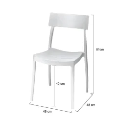 Set di 4 sedie da cortile impilabili bianco - Dumai