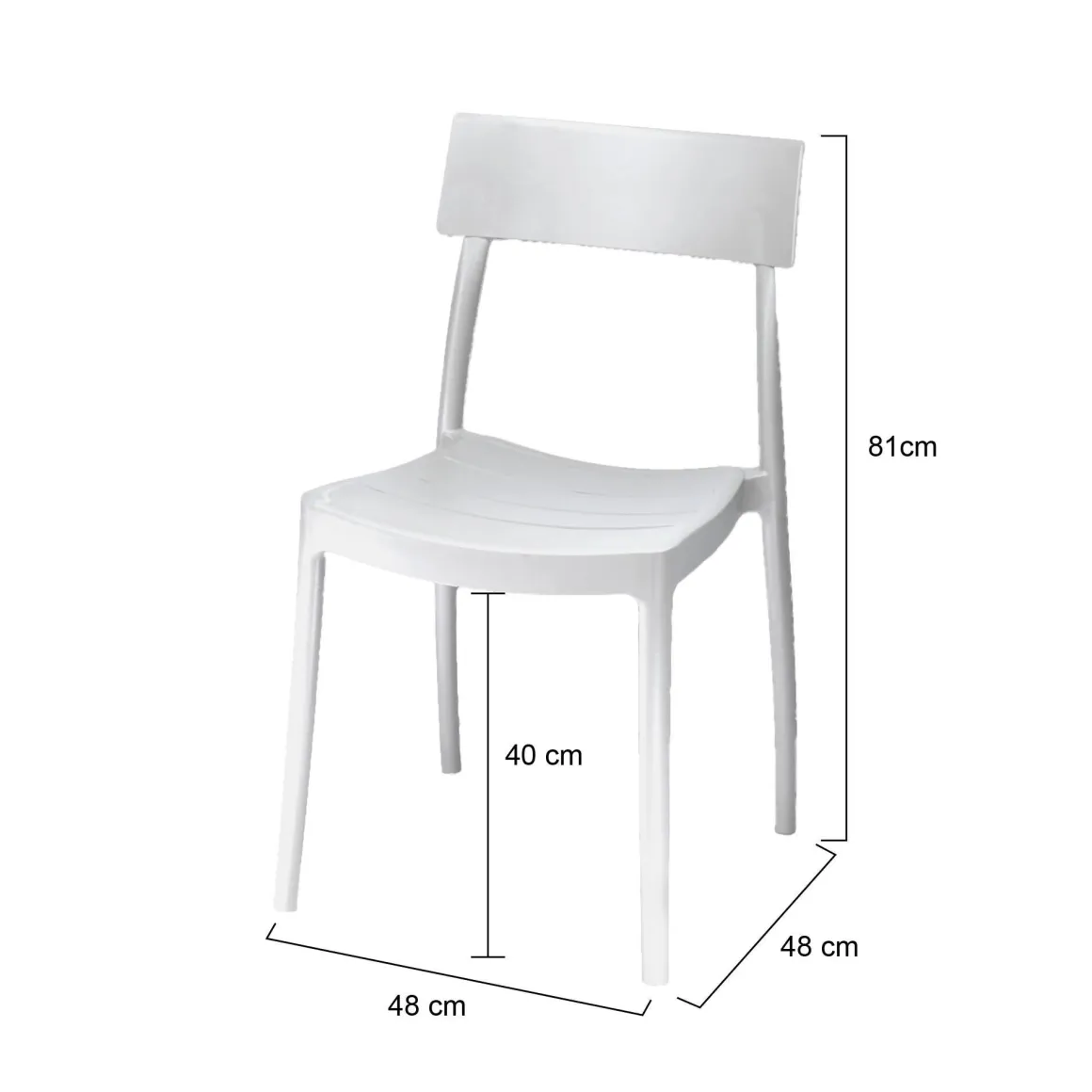 Set di 4 sedie da cortile impilabili bianco - Dumai