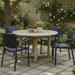 Set di 4 sedie da esterno Bontang, 57x48 h81 cm, Antracite
