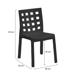Set di 4 sedie da esterno chic antracite - Bandung