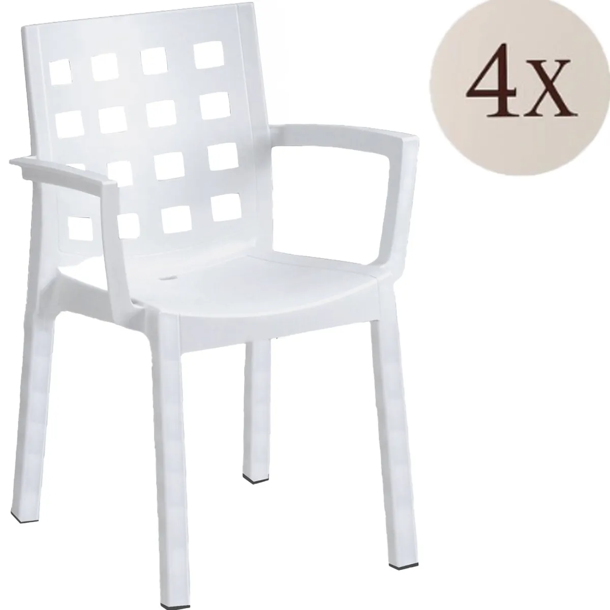 Sedie Da Esterno|Sedie > Dmora Set di 4 sedie da esterno chic - Ambon Bianco