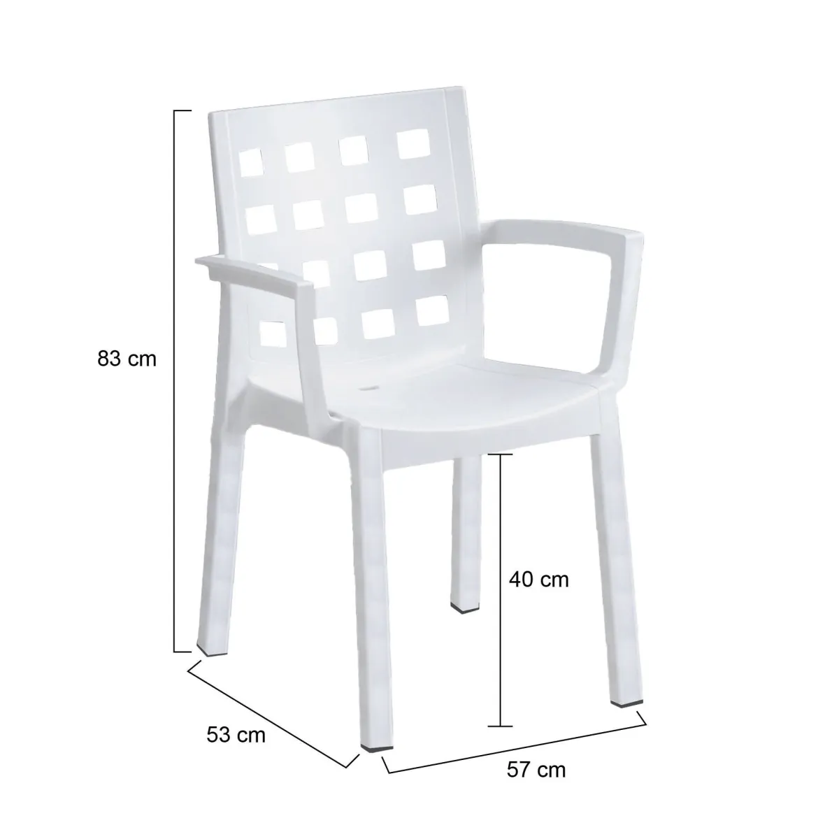 Sedie Da Esterno|Sedie > Dmora Set di 4 sedie da esterno chic - Ambon Bianco