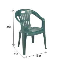 Set di 4 sedie da esterno classiche impilabili verde - Aringa