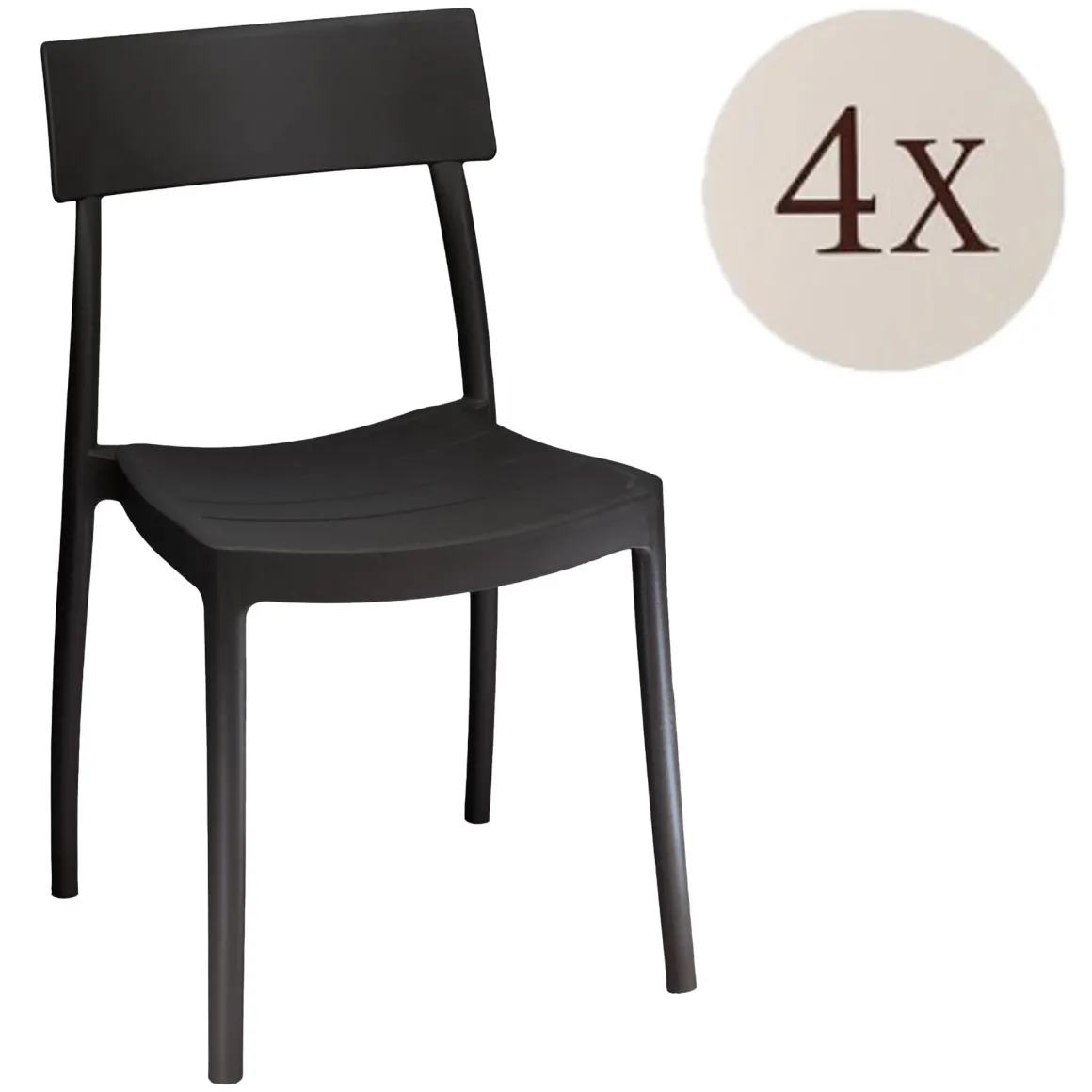 Set di 4 sedie da esterno Depok, 48x48 h81 cm, Antracite