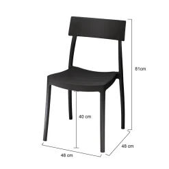 Set di 4 sedie da esterno Depok, 48x48 h81 cm, Antracite