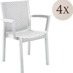 Set di 4 sedie da esterno durevoli bianco - Blitar