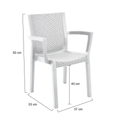 Set di 4 sedie da esterno durevoli bianco - Blitar