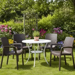 Set di 4 sedie da esterno eleganti impilabili antracite - Anacleto