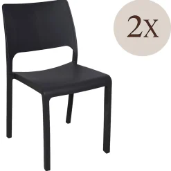 Set di 2 sedie da esterno impilabili antracite - Cereseto