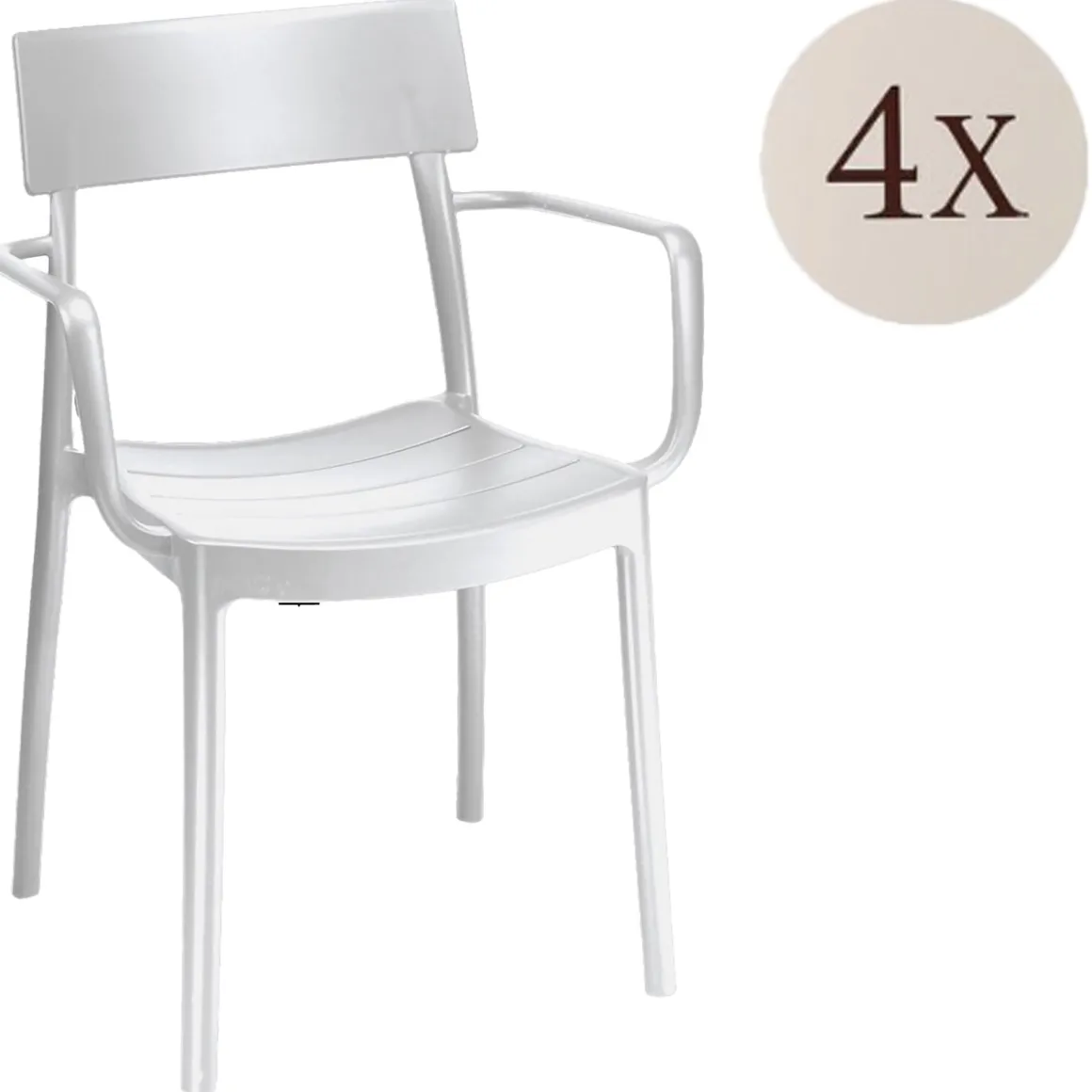 Set di 4 sedie da esterno impilabili bianco - Dompu