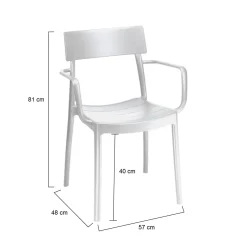 Set di 4 sedie da esterno impilabili bianco - Dompu