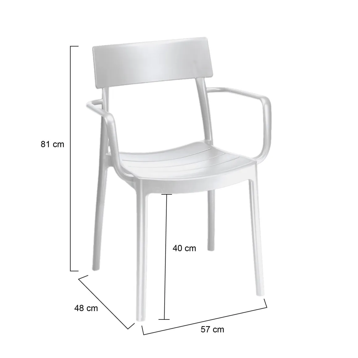 Set di 4 sedie da esterno impilabili bianco - Dompu